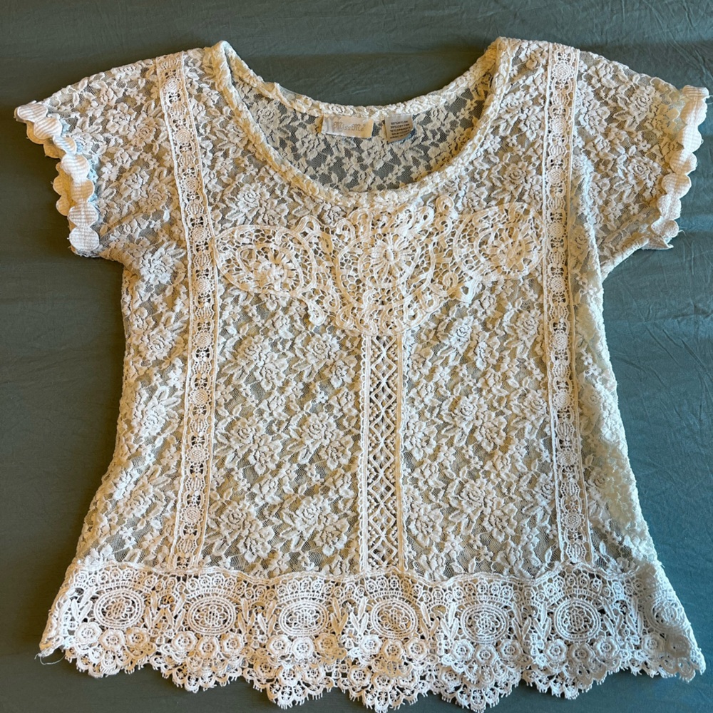Miss Me Cream Lace Blouse